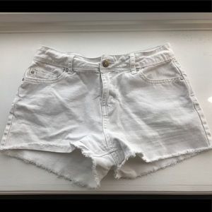 white denim shorts